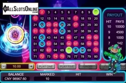 Game Screen 3. Neon Keno from Triple Profits Games