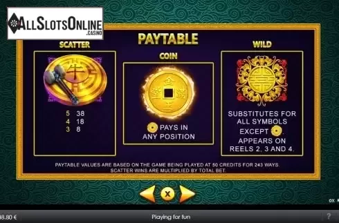 Paytable 1