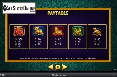 Paytable 2