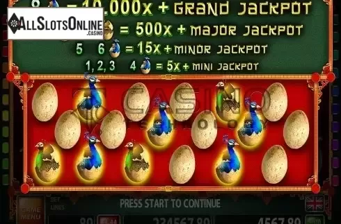 Screen5. Peacock And Dragon from Casino Technology