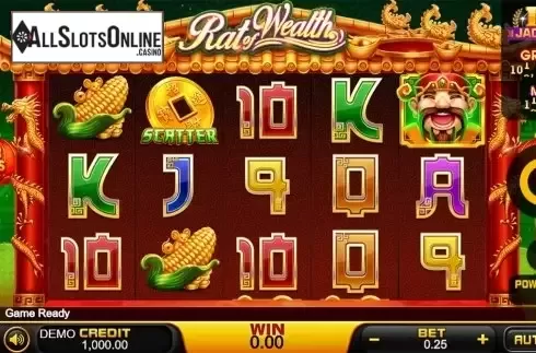 Reels screen. Rat of Wealth from PlayStar