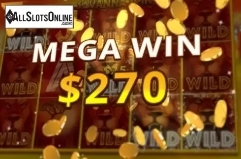Big win screen. Savanna Spin from NetoPlay