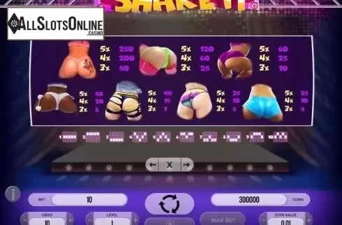 Paytable 2. Shake It from Fugaso