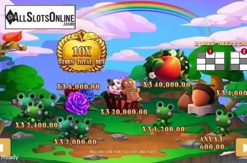 Paytable. Shoot Golden Apple from PlayStar