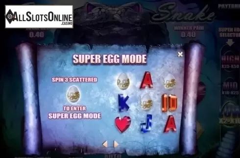 Paytable 2. Silver Snake from SkillOnNet