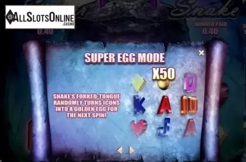 Paytable 4. Silver Snake from SkillOnNet