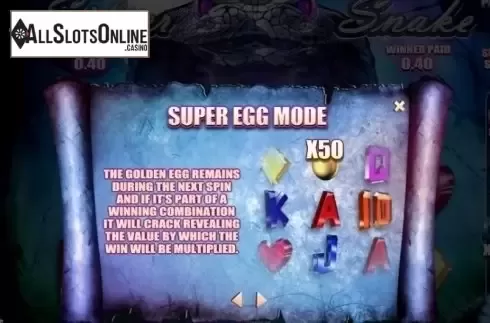 Paytable 5. Silver Snake from SkillOnNet