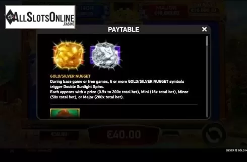 Paytable 1