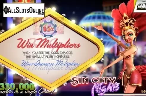 Game features. Sin City Nights from Betsoft