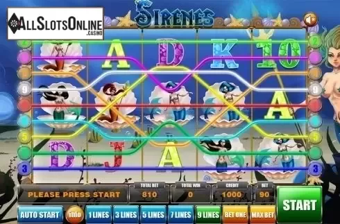 Reels screen. Sirenes from GameX