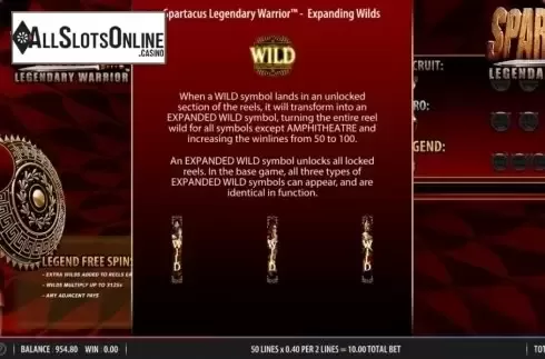 Expanding Wild. Spartacus Legendary Warrior from Red7
