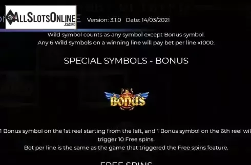 Bonus symbol screen