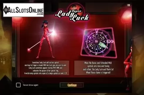 Game features. Super Lady Luck from iSoftBet