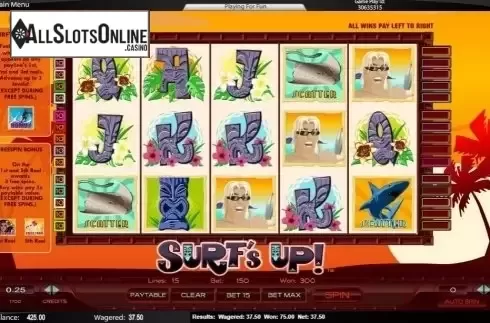 Win Screen. Surfs Up from Amaya