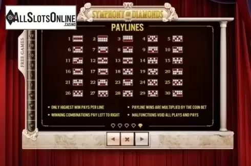 Paytable 5. Symphony of Diamonds from Skywind Group