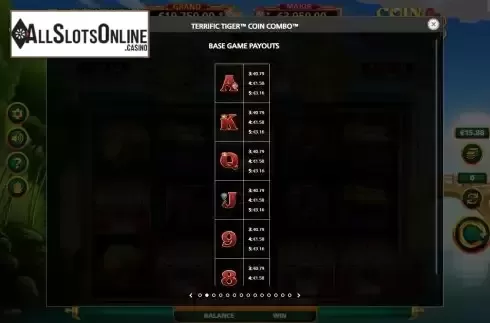 Paytable screen 2