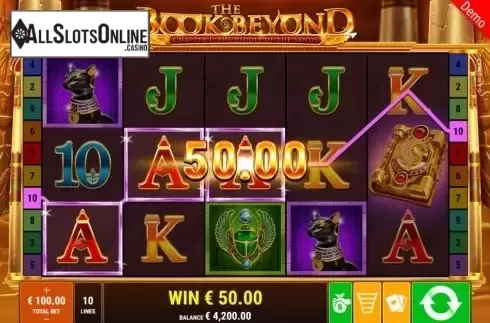 Win Screen . The Book Beyond from Gamomat