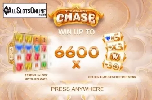 Start Screen. The Golden Chase from Sthlm Gaming