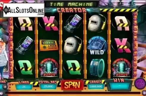 Reels screen. Time Machine Creator from Capecod Gaming