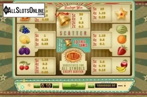 Screen2. Vintage Win from BF games