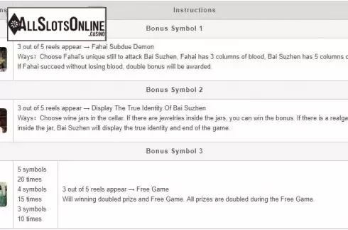 Bonus Symbols. White Snake from esball
