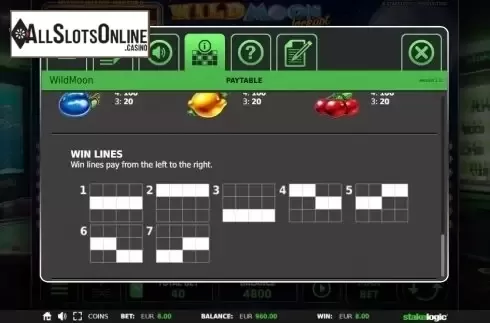 Lines. Wild Moon Jackpot 5k from StakeLogic