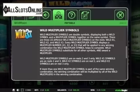 Wild Multiplier. Wild Moon Jackpot 5k from StakeLogic