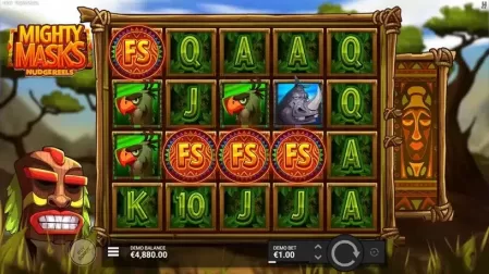 Mighty Masks slot screenshot 2