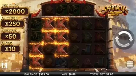 Spartacus Lightning Blitz slot screenshot 2