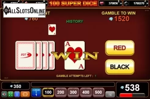 Gamble. 100 Super Dice from EGT