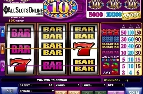 Game Screen. 10x Play (iSoftBet) from iSoftBet
