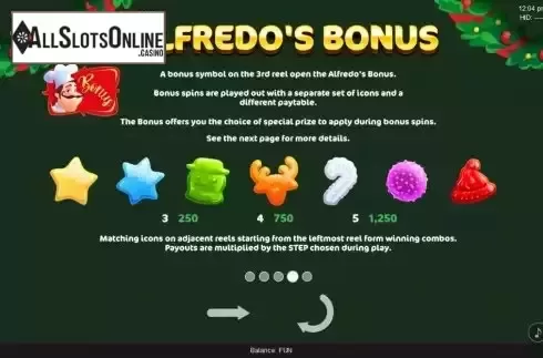 Bonus screen