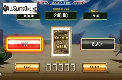 Gamble game screen. Armed 'N' Wild from SYNOT