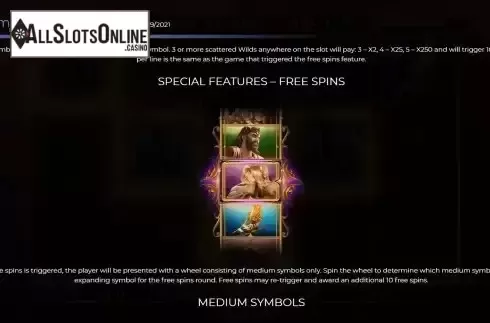 Free spins screen