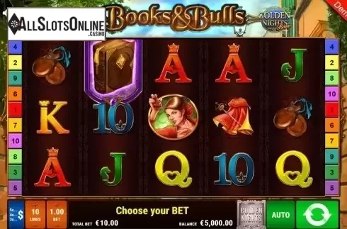 Reels screen. Books & Bulls GDN from Gamomat