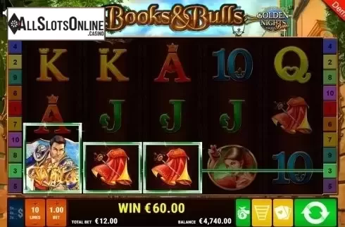 Wild win screen. Books & Bulls GDN from Gamomat