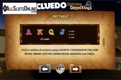 Screen4. CLUEDO Spinning Detectives from WMS