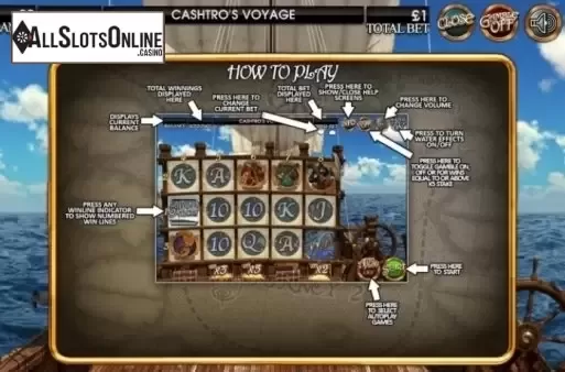 Paytable 3. Cashtro's Voyage from CR Games