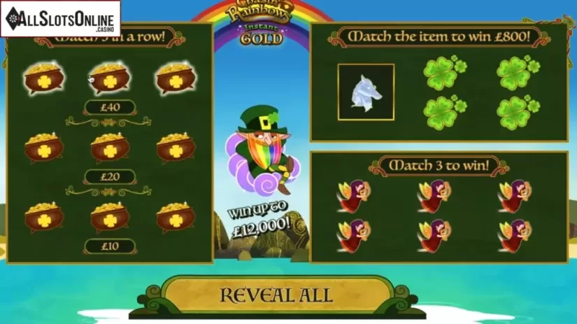 Reel Screen. Chasin Rainbows Instant Gold from Roxor Gaming