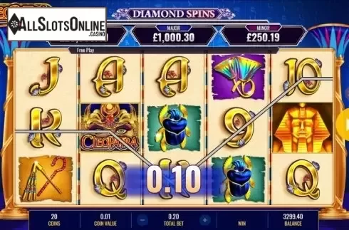 Win Screen. Cleopatra Diamond Spins from IGT
