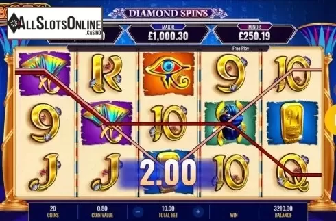 Win Screen. Cleopatra Diamond Spins from IGT