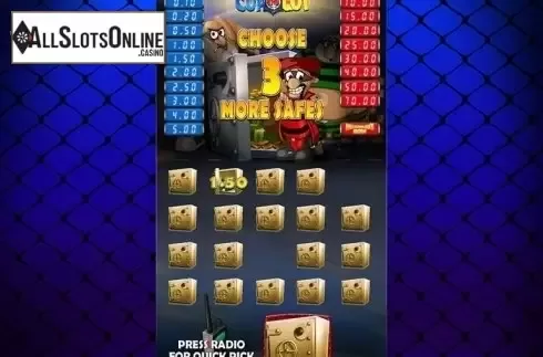 Bonus game screen 1. Cop the Lot Safegrabber from Blueprint