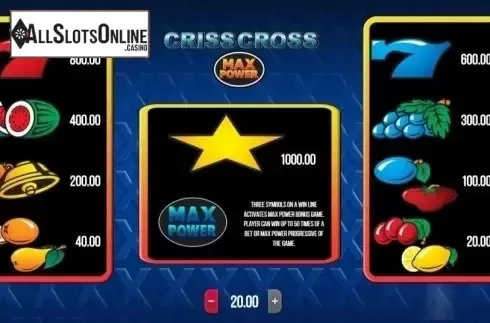 Paytable. Criss Cross (SYNOT) from SYNOT