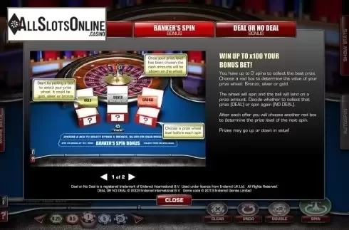 Info. Deal Or No Deal Roulette from Endemol Games