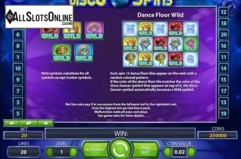 Screen6. Disco Spins from NetEnt