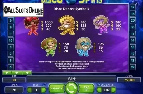 Screen8. Disco Spins from NetEnt