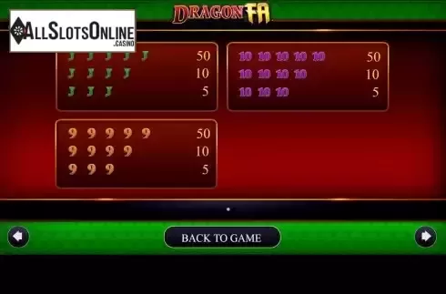 Paytable screen 3