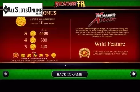 Features screen