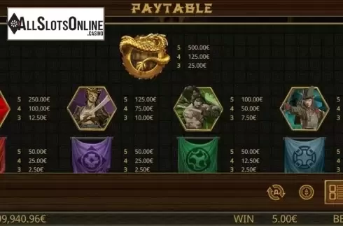 Paytable. End of Edo from Ganapati