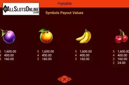 Paytable screen 2